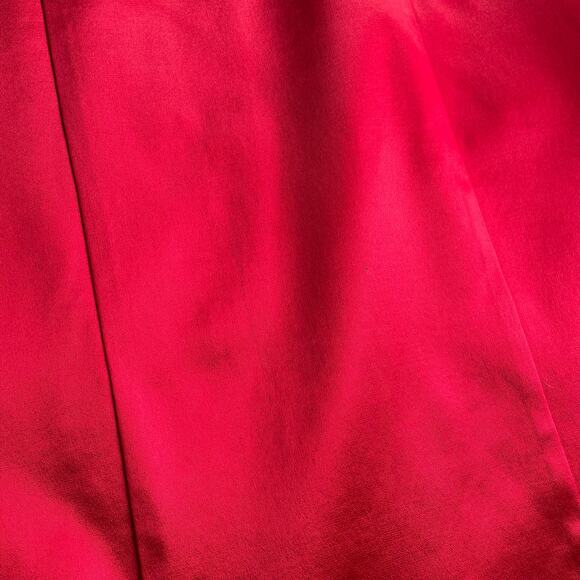 Vintage Cache red satin dress column cocktail maxi square‎ neck sleeveless S - Picture 7 of 17